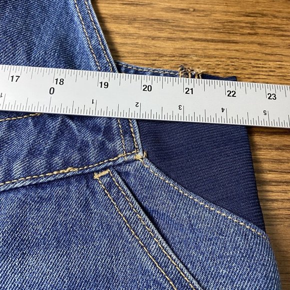 Old Navy Maternity Overalls Denim Shortalls Cut Off Shorts Blue - Picture 9 of 12